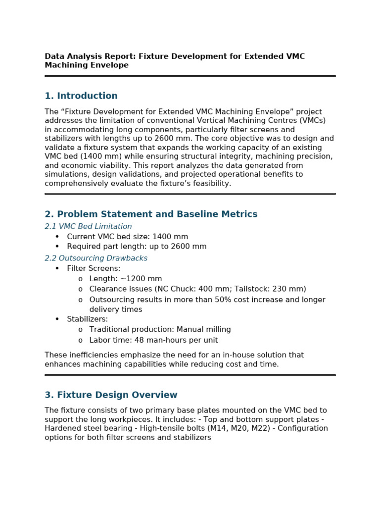 VMC Fixture Development Analysis Report | PDF | Finite Element Method ...