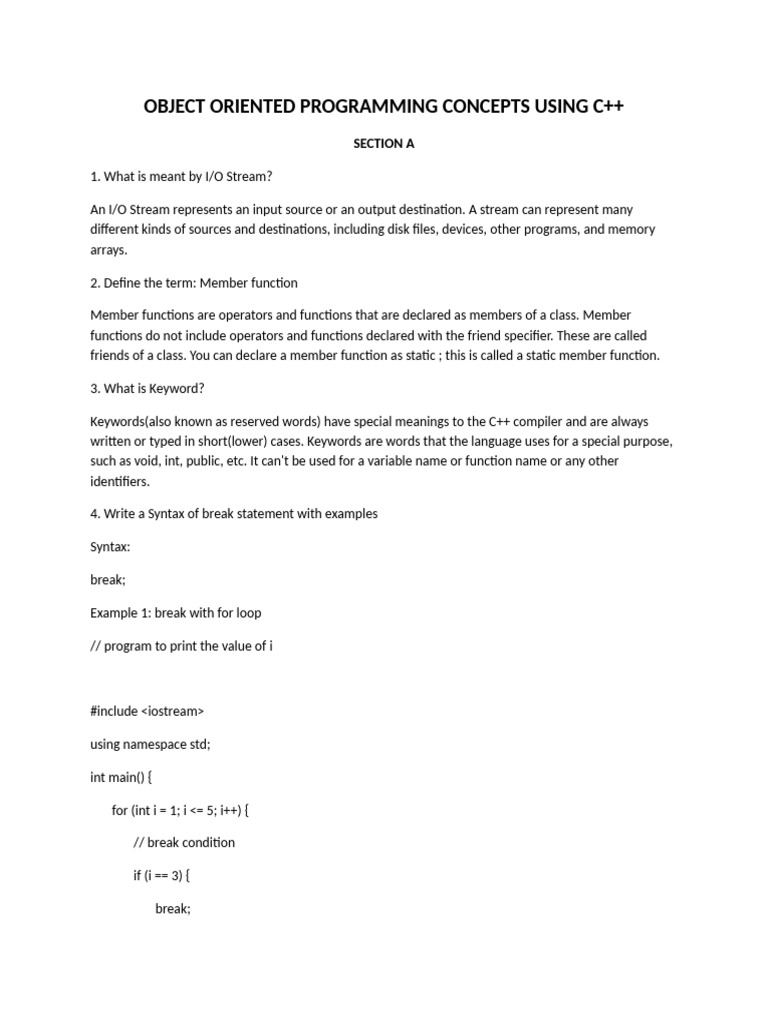 C++ Object-Oriented Programming Guide | PDF | Reserved Word | Namespace
