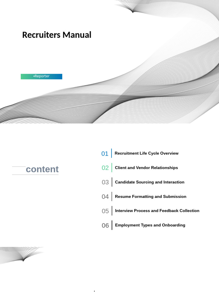 Comprehensive Recruiter's Manual Guide | PDF | Recruitment | Employment