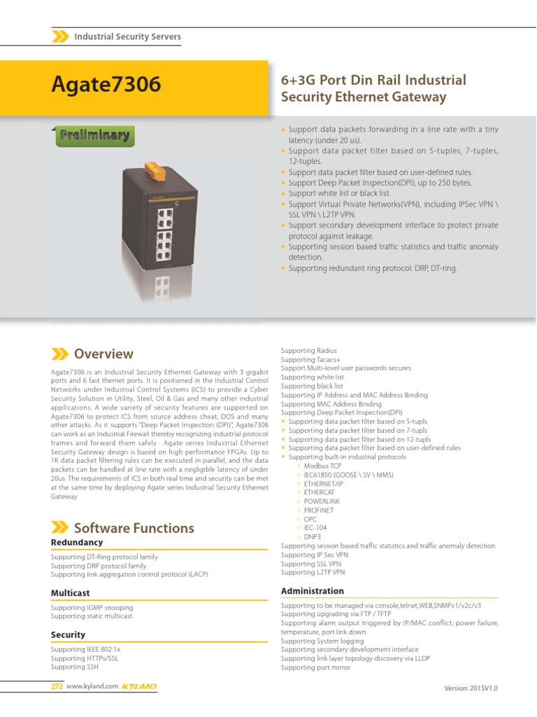 Industrial Security Ethernet Gateway | PDF | Firewall (Computing ...