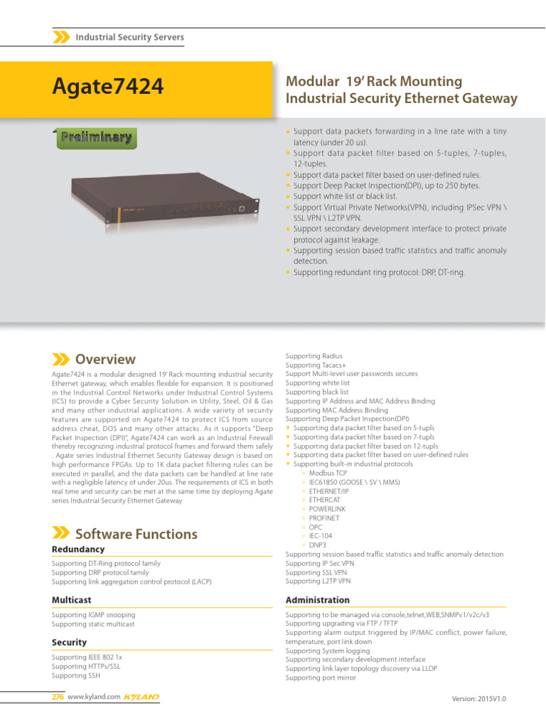 Industrial Security Ethernet Gateway | PDF | Firewall (Computing ...