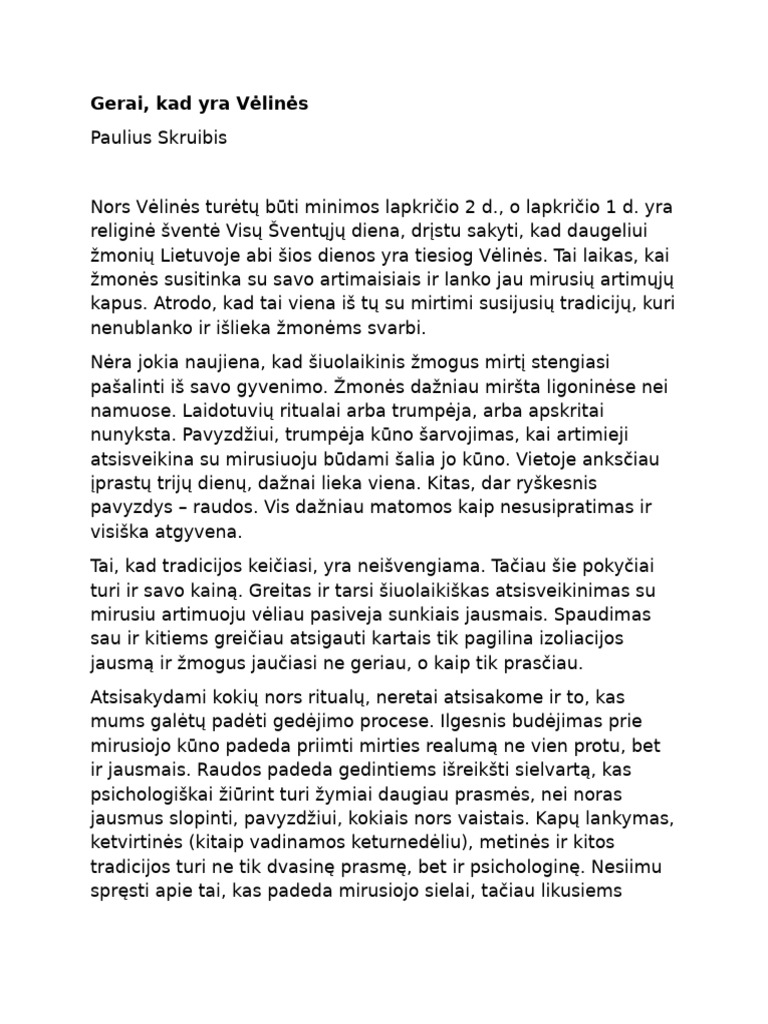 2-Gerai-Kad-Yra-Velines Kalbejimo Tema Lietuviu | PDF