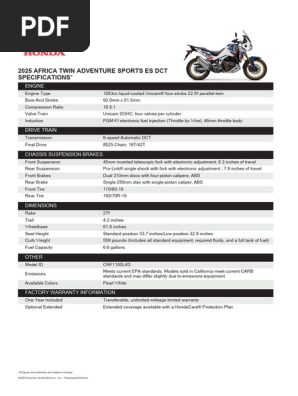 2025 Honda Africa Twin Specs Overview | PDF | Anti Lock Braking