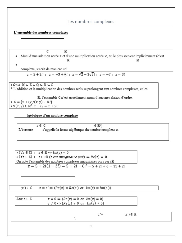 Introduction aux nombres complexes en mathématiques | PDF | Nombre ...