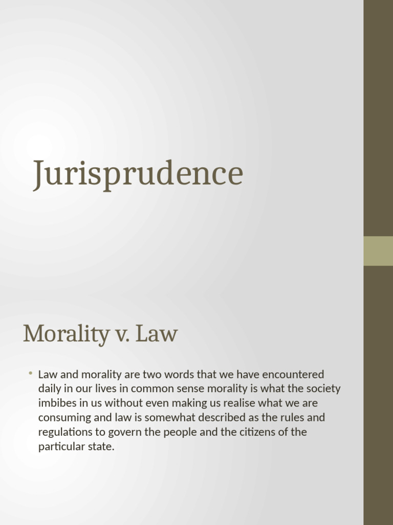 Law and Morality in Jurisprudence | PDF