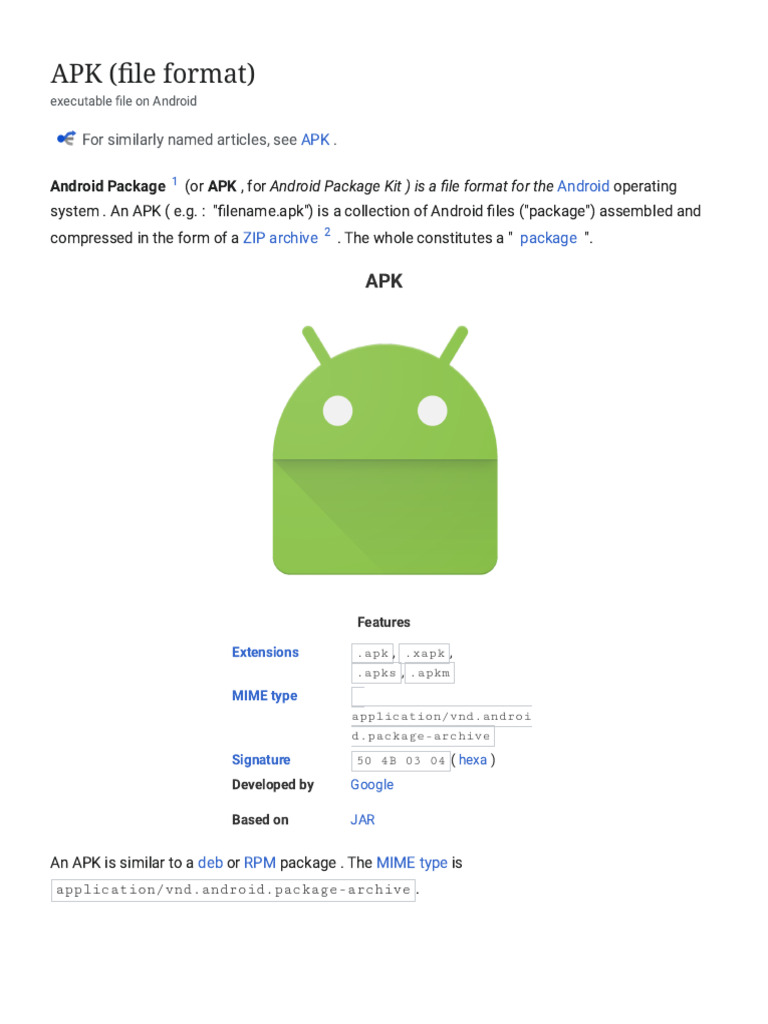 APK (File Format) - Wikipedia | PDF