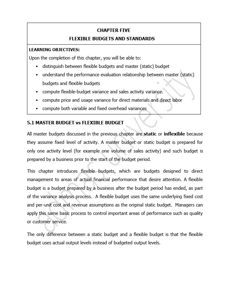 Flexible Budgets and Variance Analysis | PDF | Cost Accounting | Variance