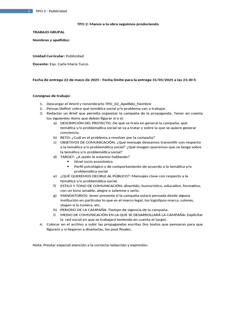 TPO 2 - Publicidad | PDF