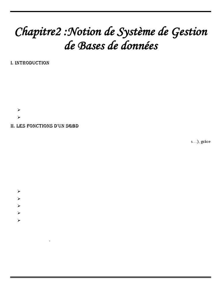 Introduction aux Systèmes de Gestion de Bases de Données | PDF | Bases ...