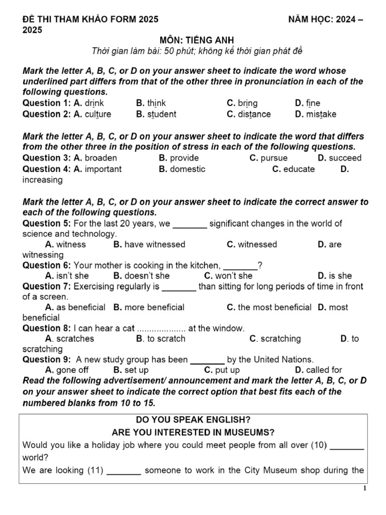 Practice Test 19 (2025 Format) . | PDF