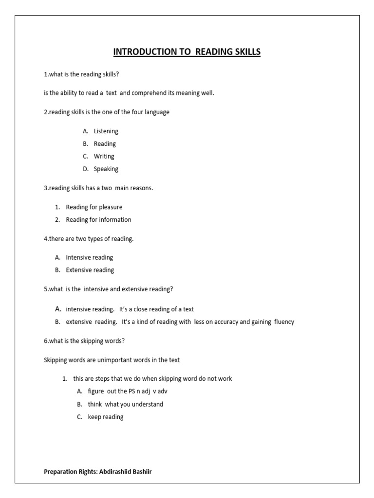 Nreadining Skills 240129 001844 | PDF | Verb | Adjective