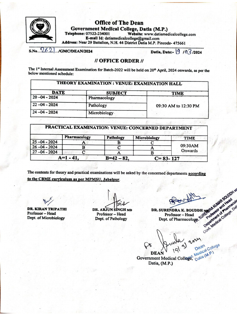 Batch 2022 1st Internal Exam | PDF