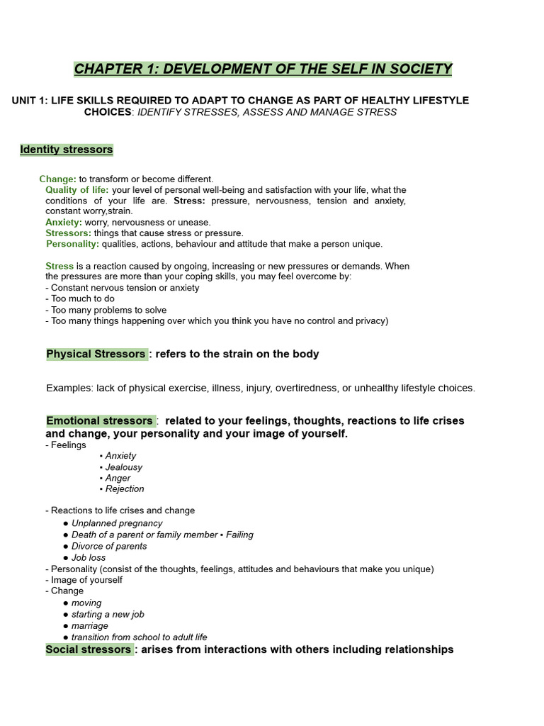Managing Stress for Healthy Living | PDF | Stress (Biology) | Anxiety