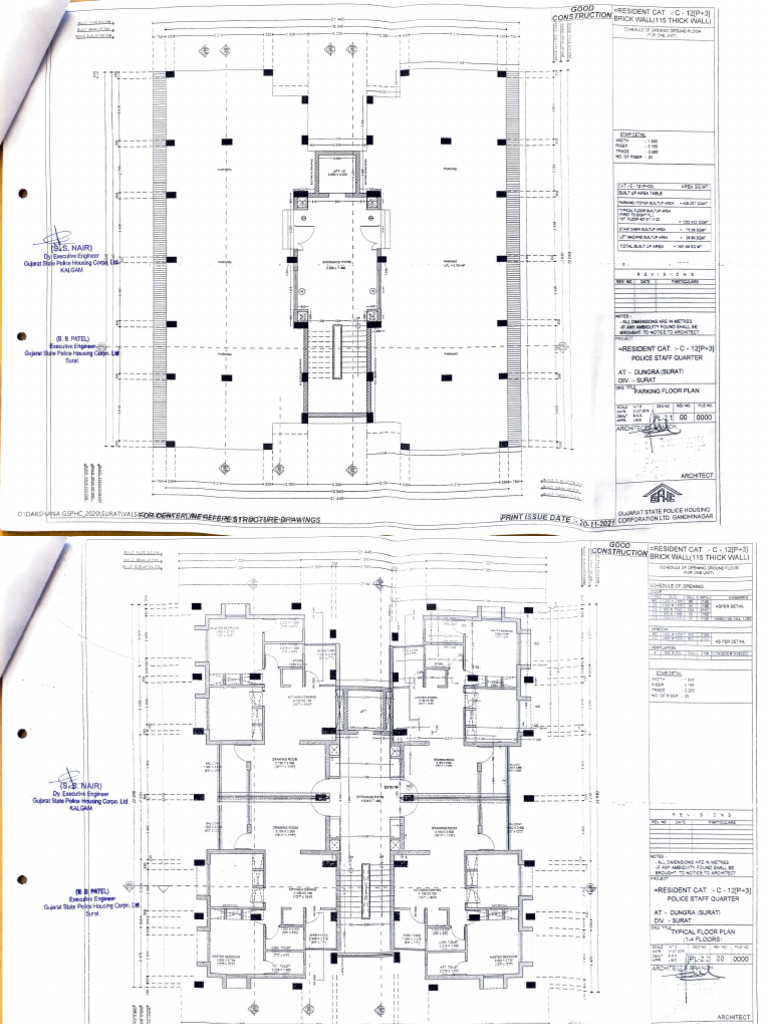 Police Staff Quarter Architectural Plans | PDF | Stairs | Building ...