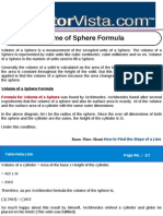 Volume of Sphere Formula