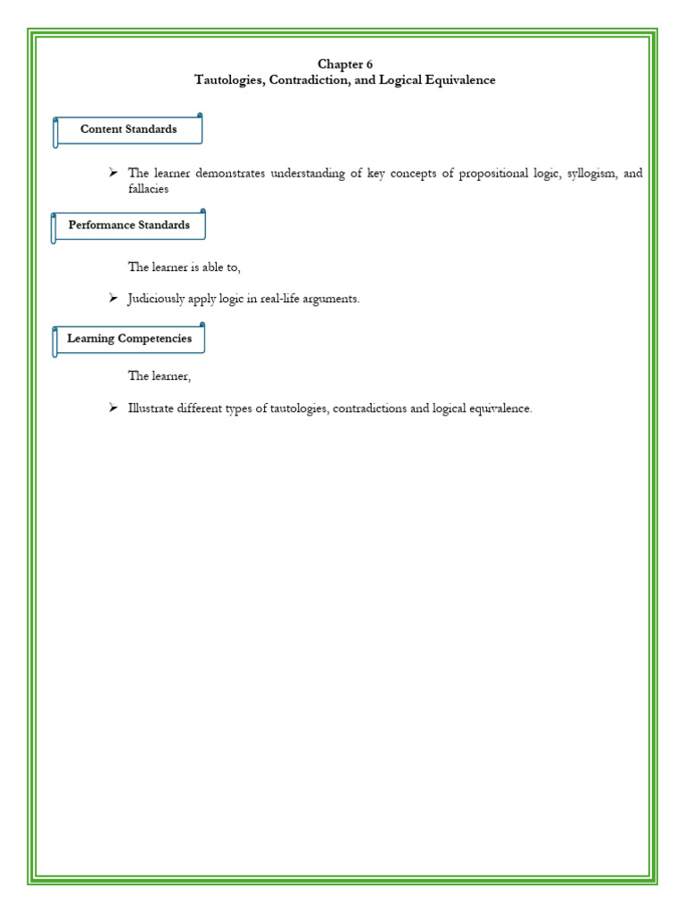 Tautologies and Logical Equivalence Guide | PDF | Contradiction | Logic