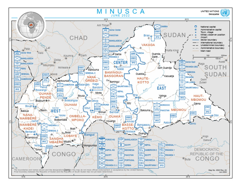 Carte des zones de mission UNMO 2022 | PDF