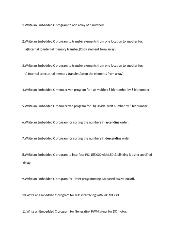 Embedded C Programming Projects Guide | PDF