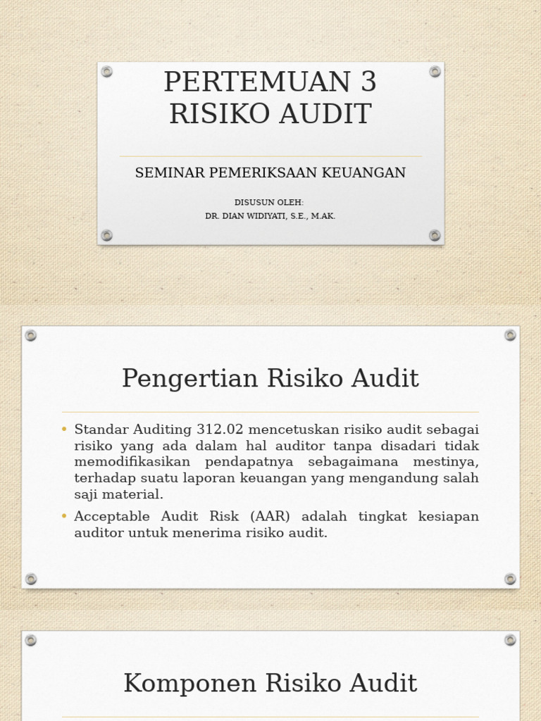 Komponen dan Rumus Risiko Audit | PDF