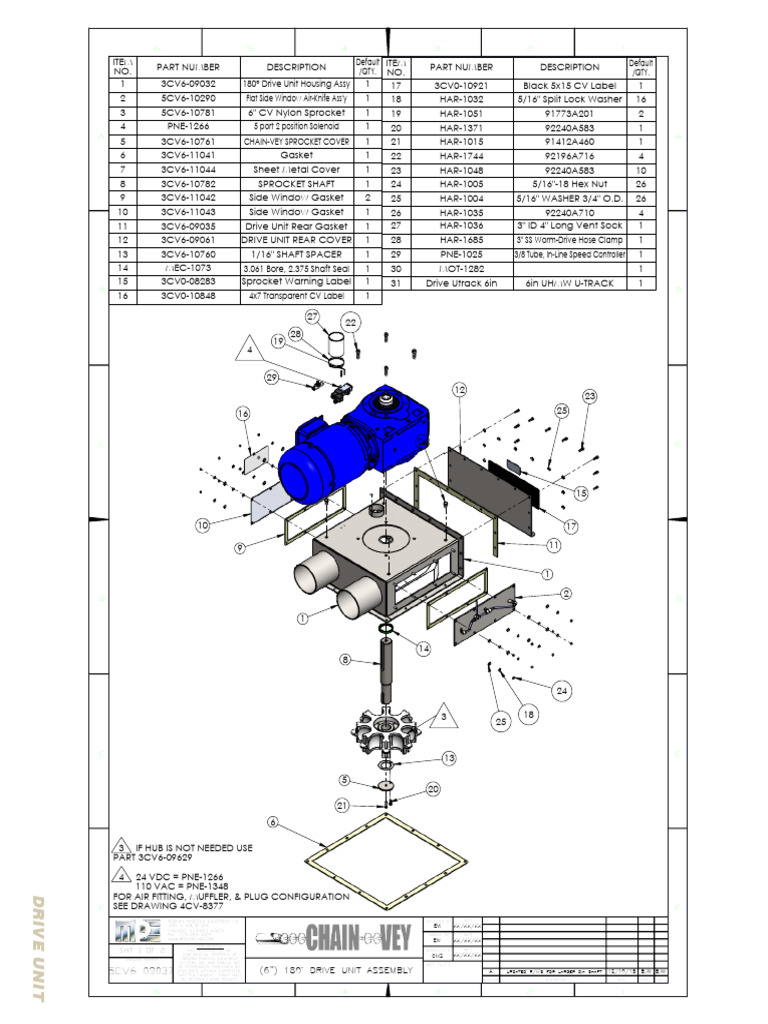 6" Drive Unit Assembly Parts List | PDF | Mechanical Engineering ...