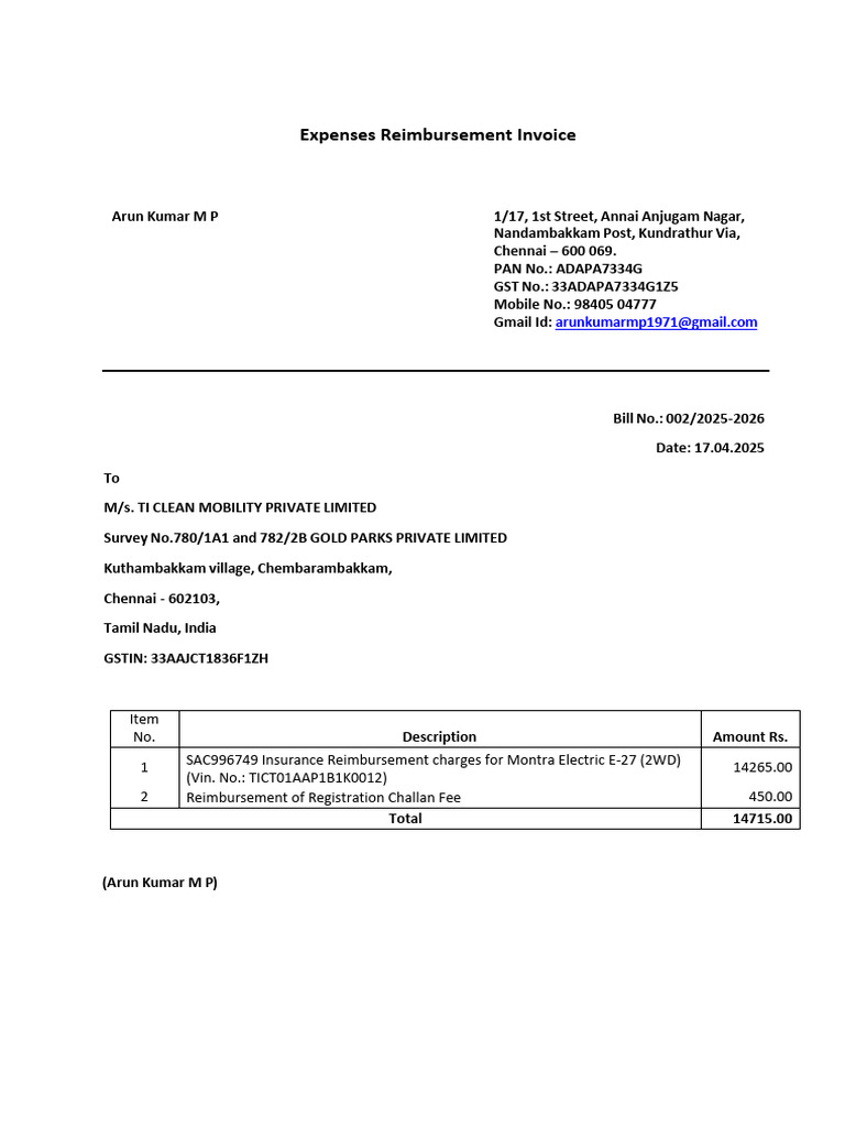 Arun Invoice | PDF | Government Of India | Economy Of India