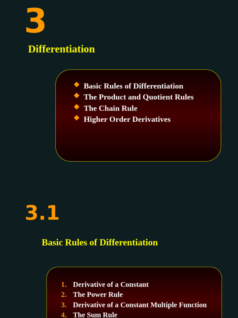 Differentiation Rules Explained | PDF | Derivative | Differential Calculus