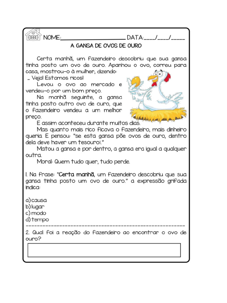 Leitura e Interpretação de Texto - 3 Ano Fund | PDF
