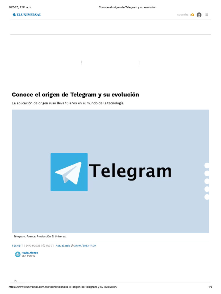 Origen y evolución de Telegram | PDF
