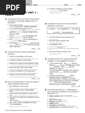 Get Thinking 062 085 V1 Extension Test Fila AB | PDF | Foods