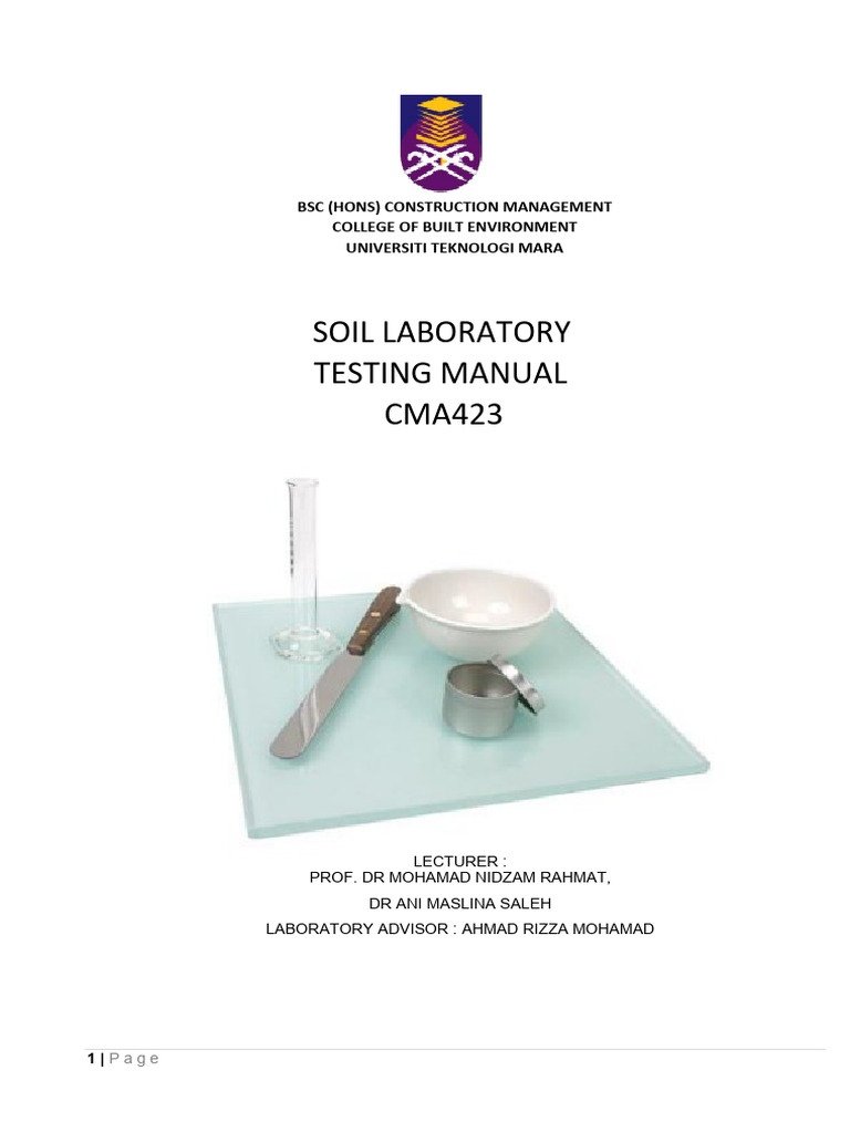 Soil Laboratory Manual 2025 | PDF | Density