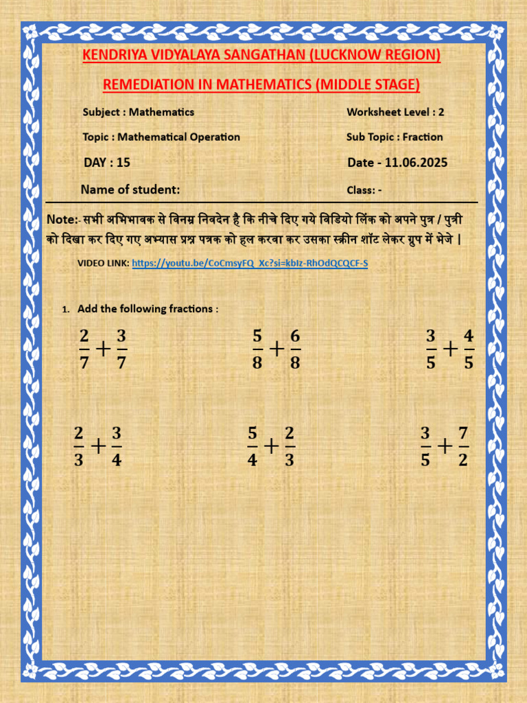 Day 15 Maths Class 6-8 | PDF