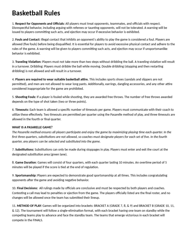 Basketball Menwomen Rules | PDF | Indoor Sports | Athletic Sports