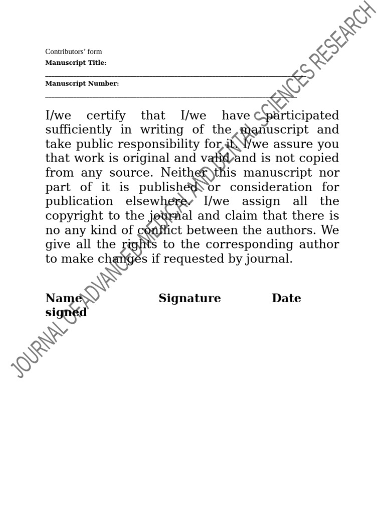 Contributor Copyright Assignment Form | PDF
