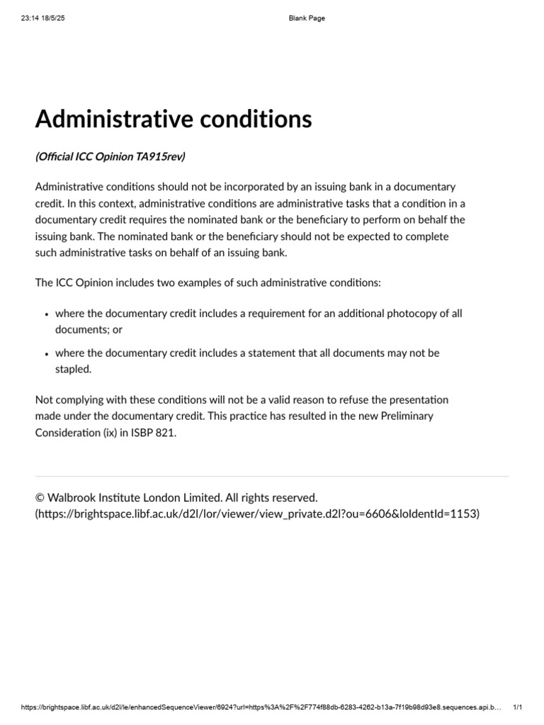 Examples of Administrative Conditions | PDF