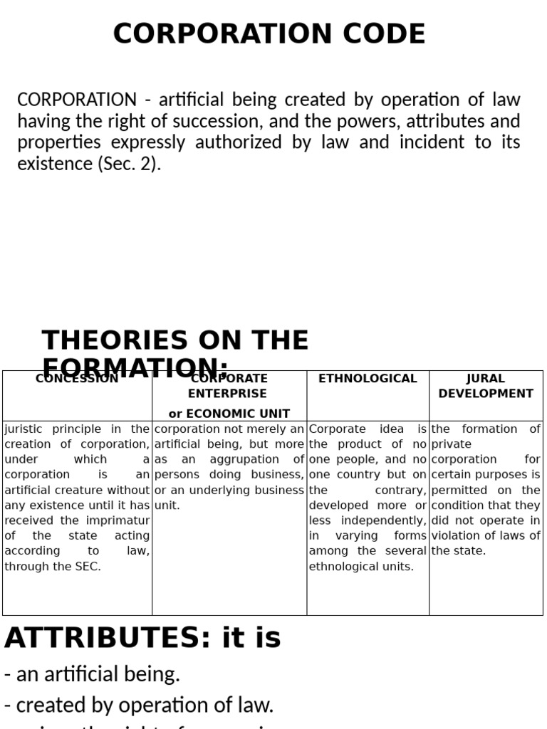 Understanding Corporation Code Essentials | PDF | Corporations | Stocks