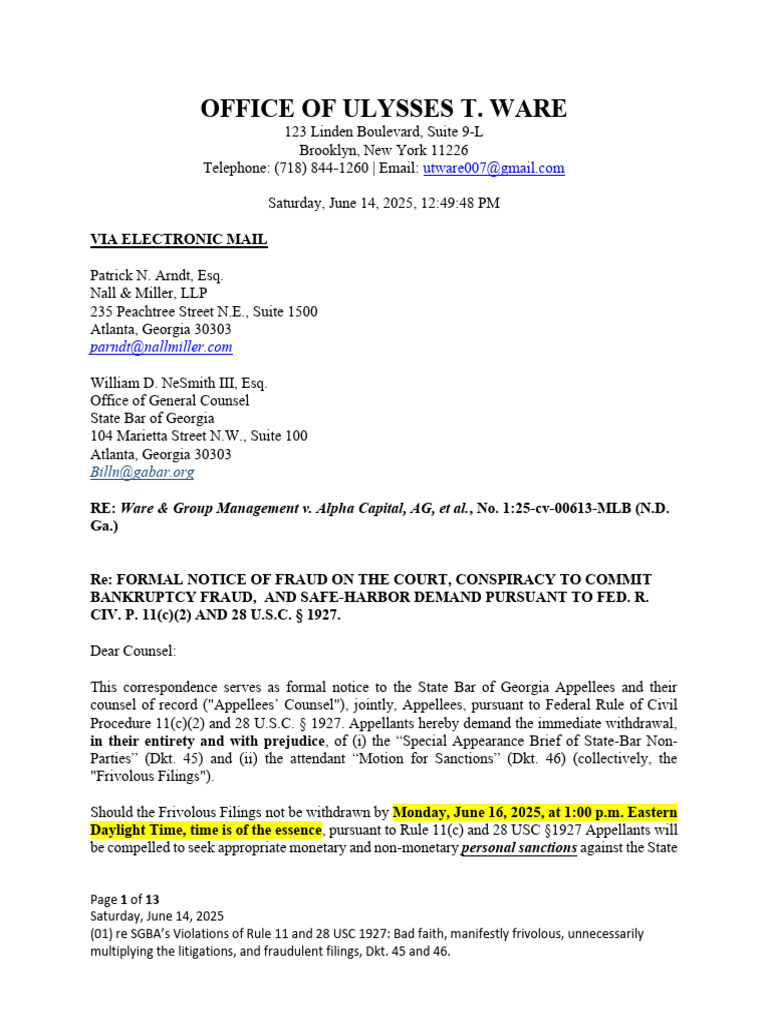 (01A) 06.14.25 Re SBGA Appellees' Rule 11 and 28 USC 1927 Violations ...