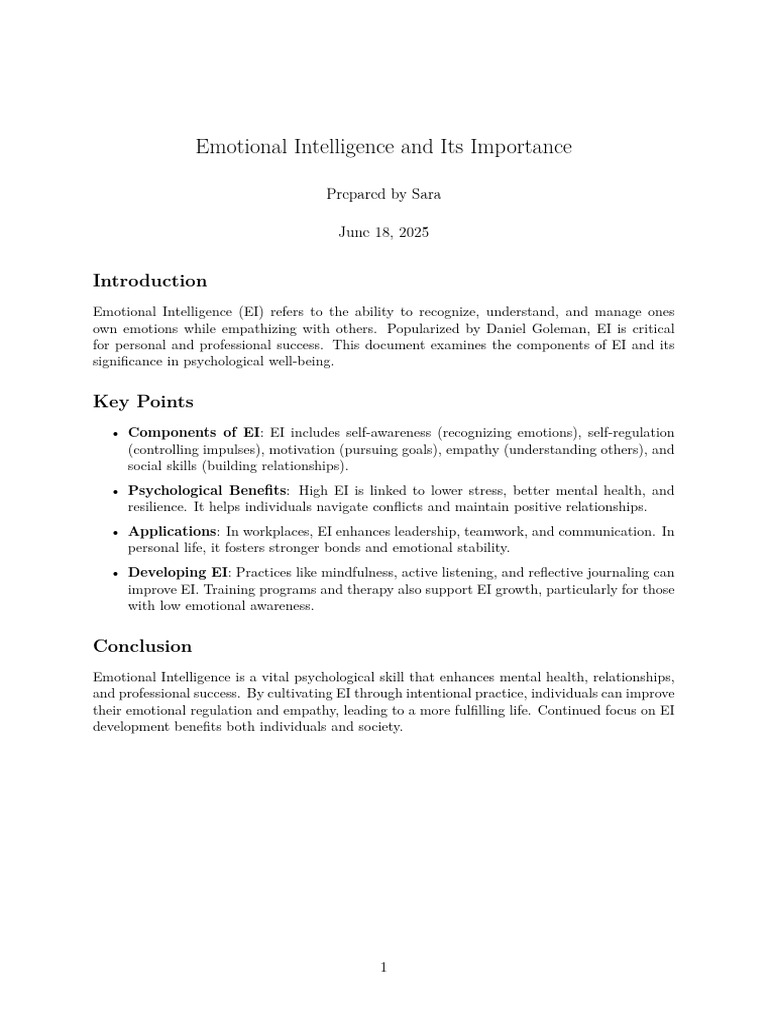 Emotional Intelligence | PDF