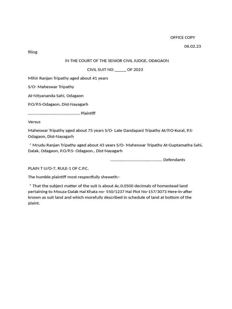 Land Ownership Dispute Case 2023 | PDF | Lawsuit | Common Law