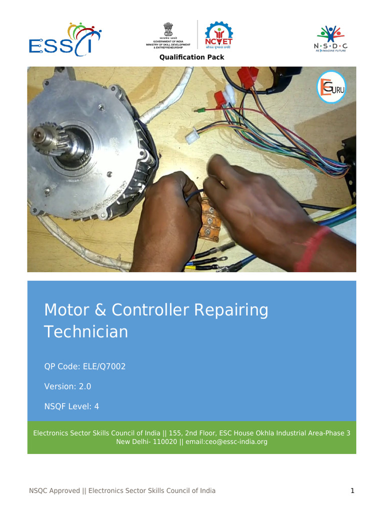 Motor & Controller Repairing Technician - ELE - Q7002 - v2.0 | PDF ...