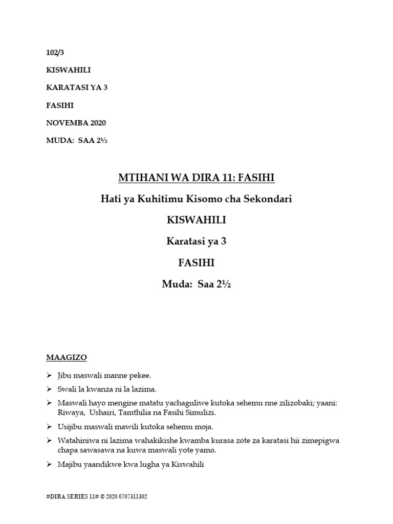 Dira 11 Fasihi PD | PDF