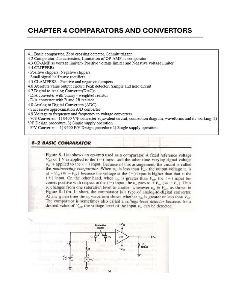 Comparators and Converters Overview | PDF