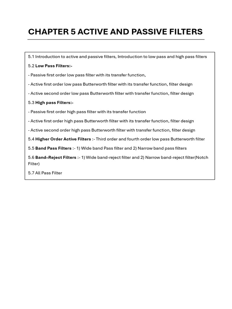 Active and Passive Filter Designs | PDF