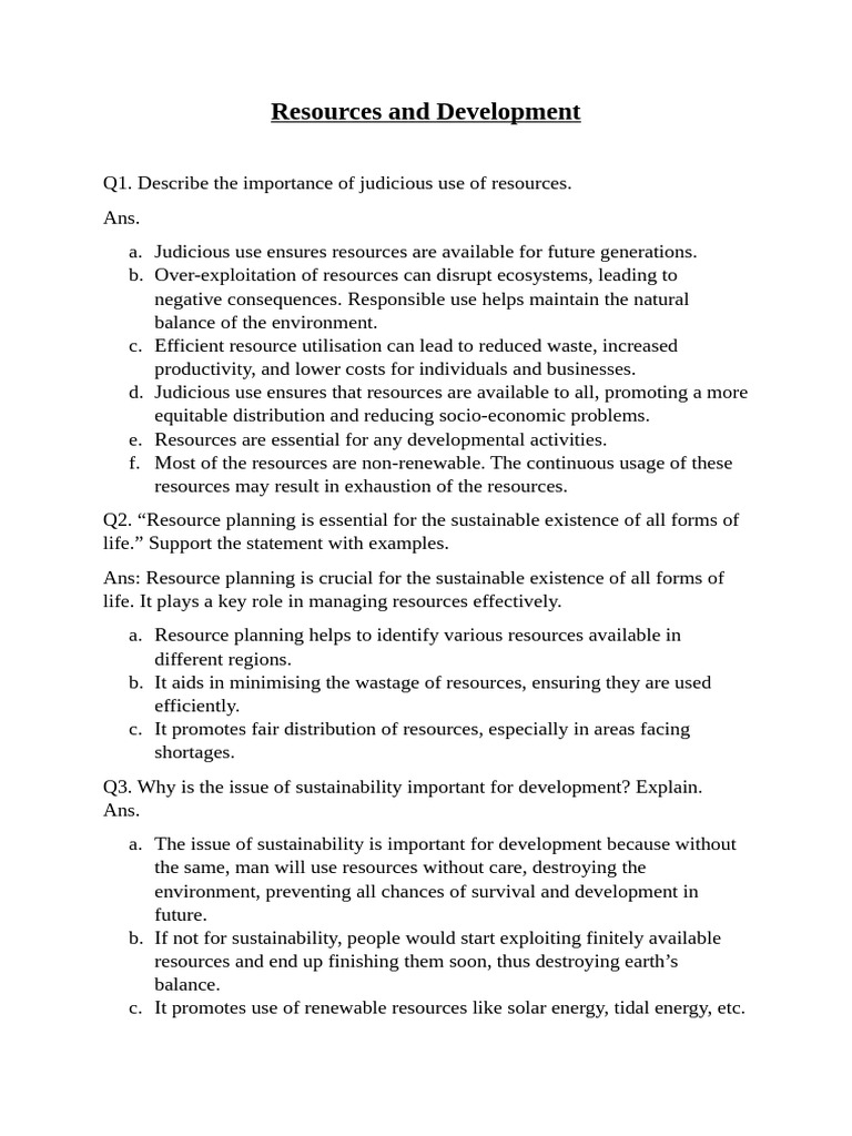 Resources and Development | PDF | Environmental Degradation ...