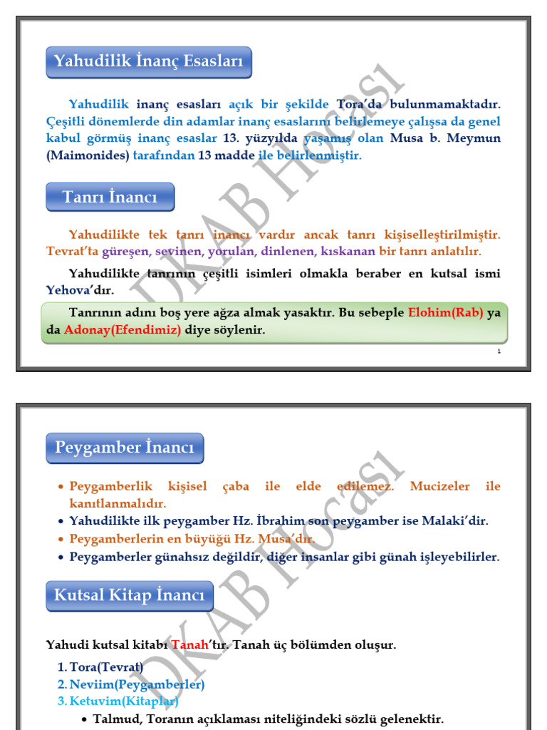 Yahudilik İnanç Esasları | PDF