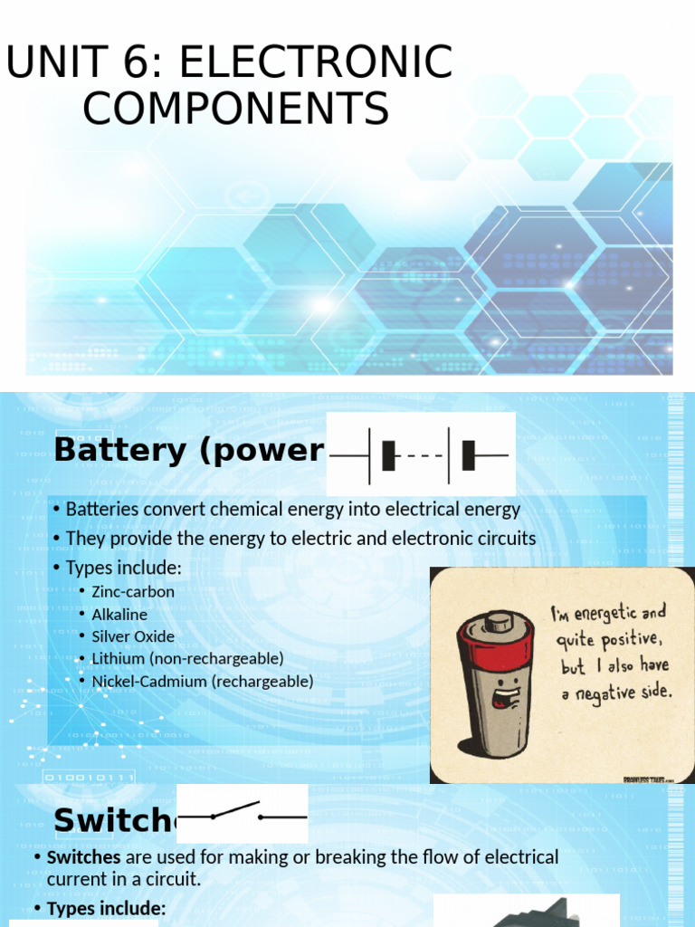 Overview of Computer Electronic Components | PDF | Resistor | Switch