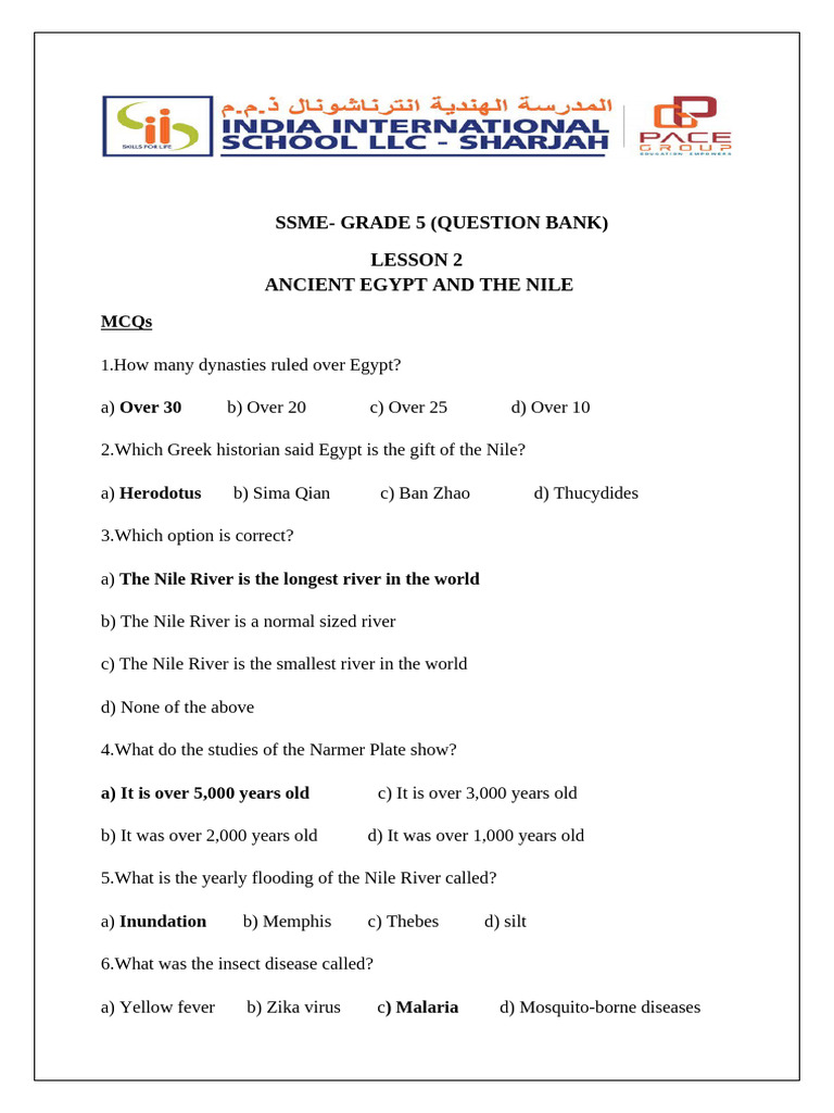 Ancient Egypt and Nile Overview for Grade 5 | PDF