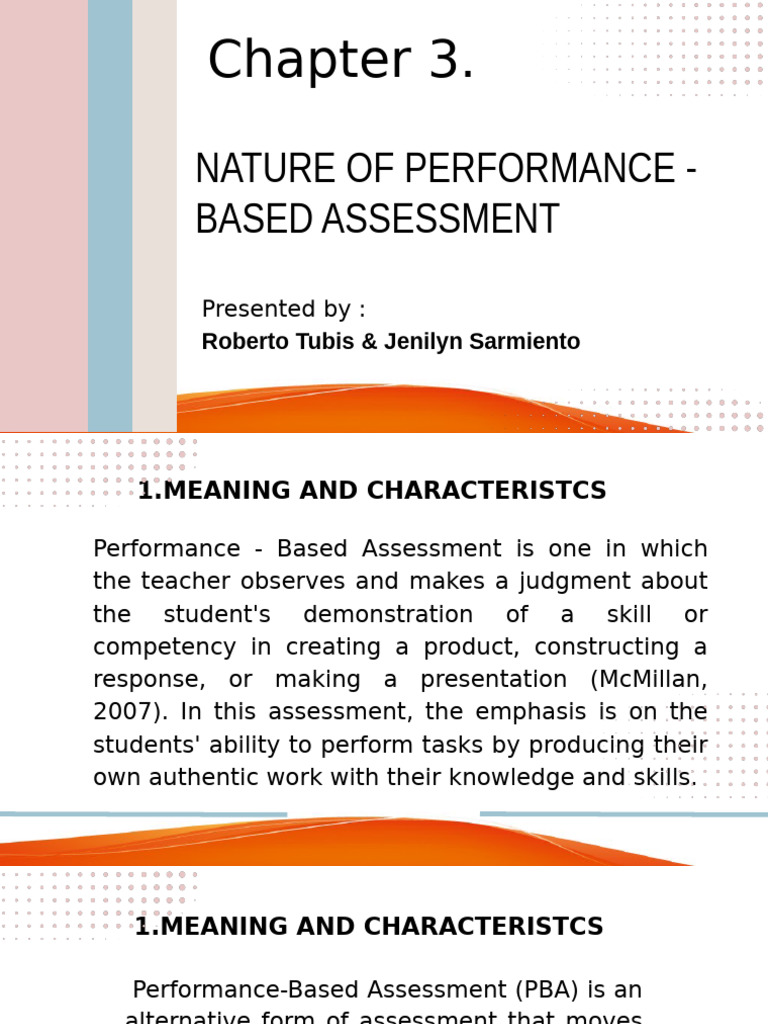2nd Nature of Performance Based Assessment | PDF | Educational ...