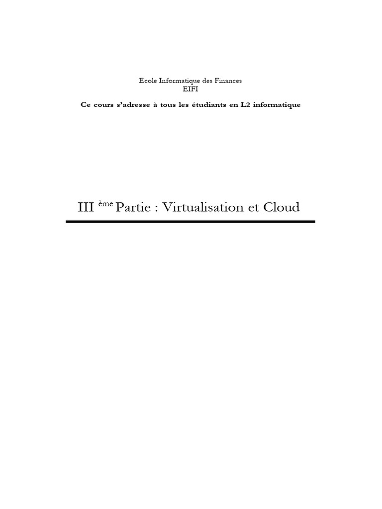 Virtualisation et Cloud Computing en L2 | PDF | Virtualisation | Cloud ...