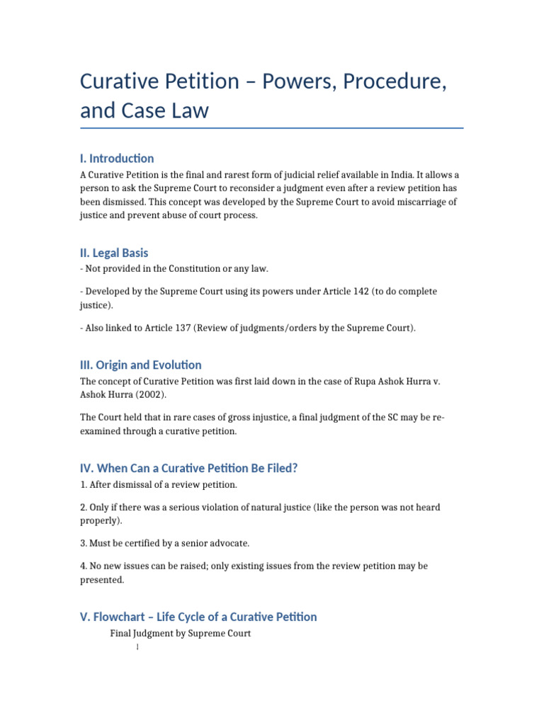 Curative Petition 20 Marker | PDF | Supreme Court Of India | Supreme ...
