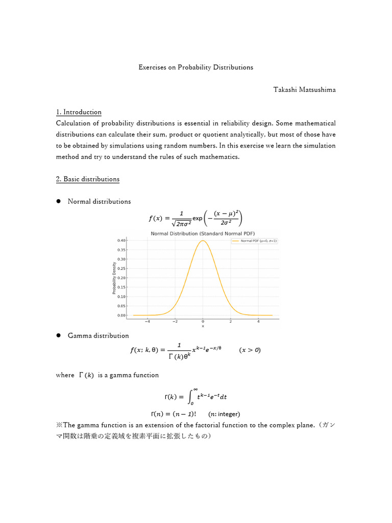 Probability Distributions Ver2 2025 0413 01 | PDF | Bending | Fourier ...